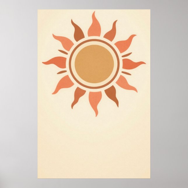 Póster Boho Sun Terracotta Minimalist Poster (Frente)