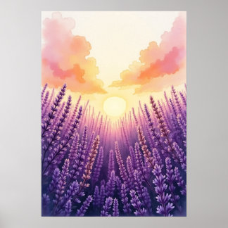 Póster Boho Sunset Lavender Wall Art
