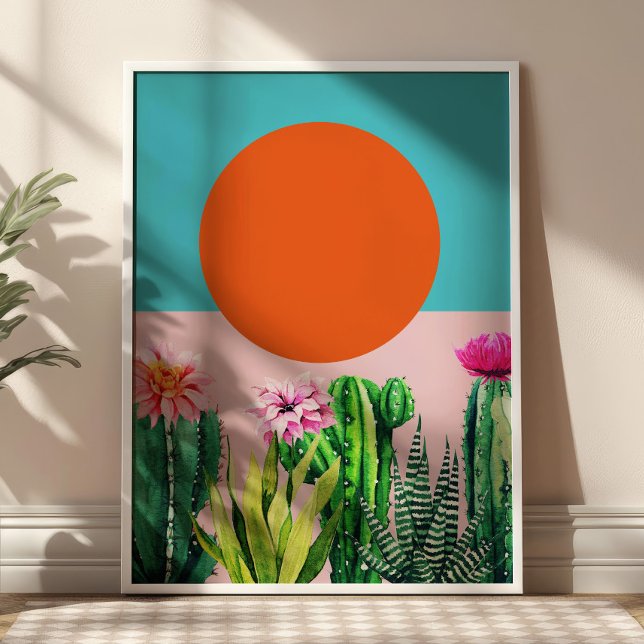 Póster Boho Sunset Retro Floral Abstract Collage (Subido por el creador)