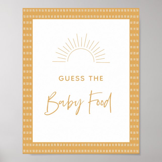 Póster Boho Sunshine Adivina La Baby Shower De La Comida (Frente)