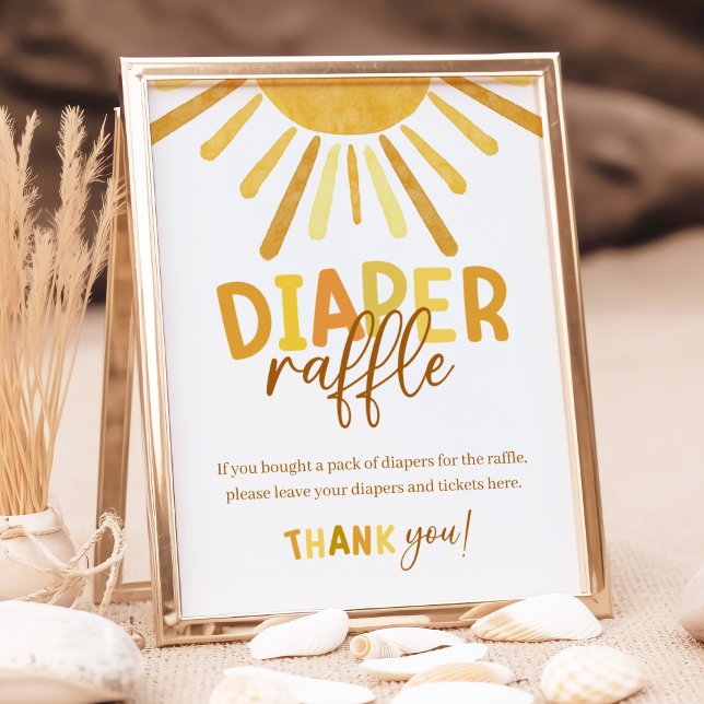 Póster Boho Sunshine Baby Shower amarillo Diaper Raffle (Subido por el creador)