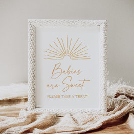 Póster Boho Sunshine Baby Shower Los bebés son Rótulo dul