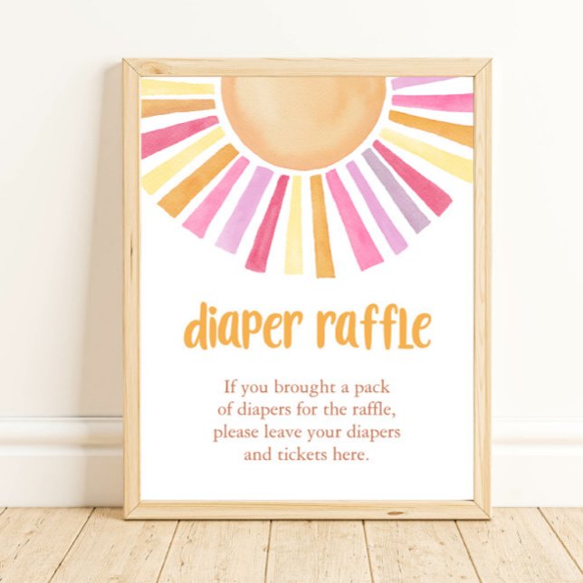 Póster Boho sunshine Diaper Raffle chica bebé signo de du (Subido por el creador)