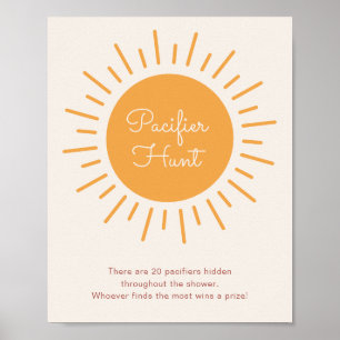 Póster Boho Sunshine Pacifier Hunt Shower Game