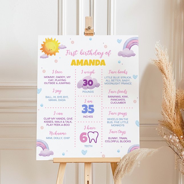 Póster Boho Sunshine Rainbow Birday Milestone Poster (Subido por el creador)