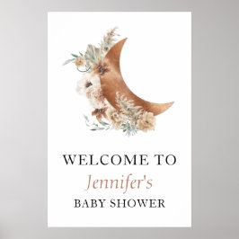 Póster Boho Terracotta Baby Shower Welcome Sign Poster