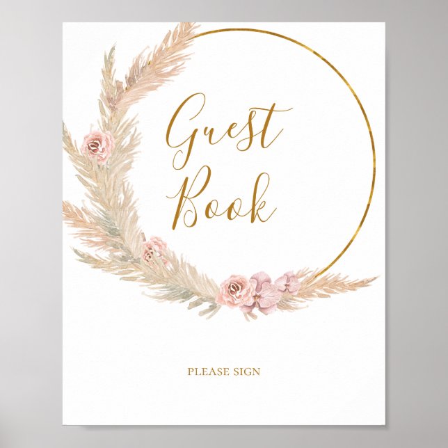 Póster Boho Tropical Botanical | Rótulo del libro de invi (Frente)