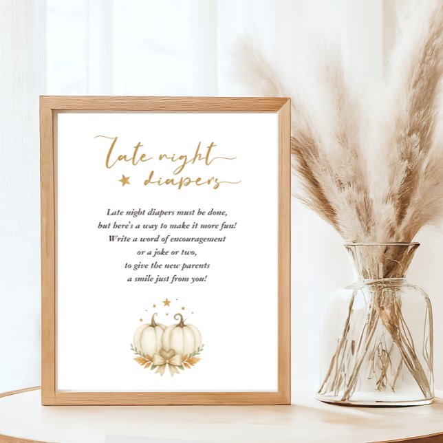 Póster Boho Twin Pumpkins Baby Shower Late Night Diapers (Subido por el creador)