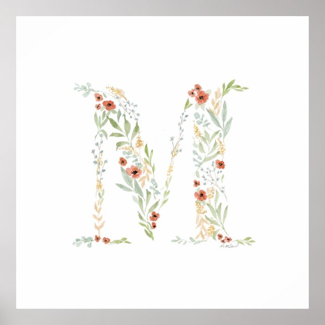 Póster Boho Watercolor Floral (Frente)