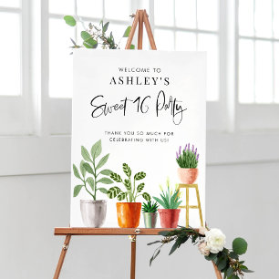 Póster Boho Watercolor Potted HousePlantas Swet 16 Fiesta