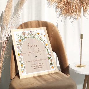 Póster Boho Wildflower Books para el bebé