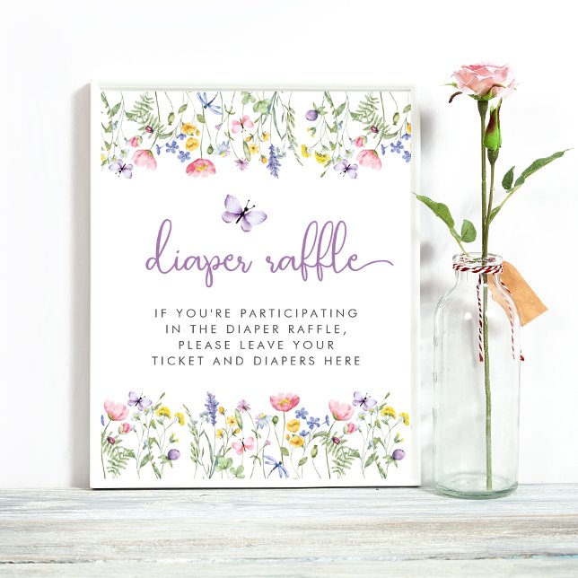 Póster Boho Wildflower Diaper Raffle Deja Baby Shower (Subido por el creador)