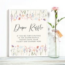 Boho Wildflower Diaper Raffle Deja Baby Shower