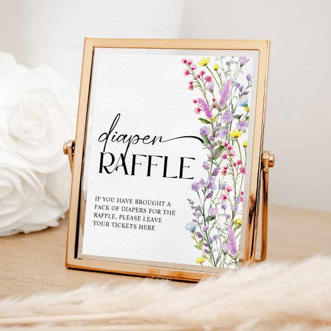 Póster Boho Wildflower Floral Baby Shower Diaper Raffle (Subido por el creador)