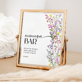 Póster Boho Wildflower Floral Bridal Shower Mimosa Bar