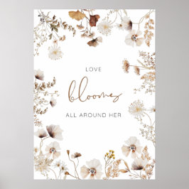 Póster Boho Wildflower Love Blooms Poster
