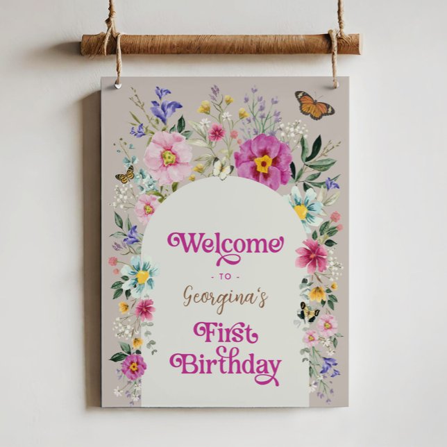 Póster Boho Wildflower Meadow Bienvenida a los cumpleaños (Subido por el creador)