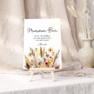 Póster Boho Wildflower Mimosa Bar Poste