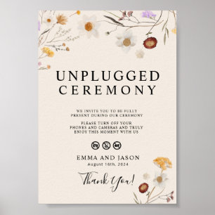 Póster Boho Wildflower Rótulo de ceremonia Boda desenchuf