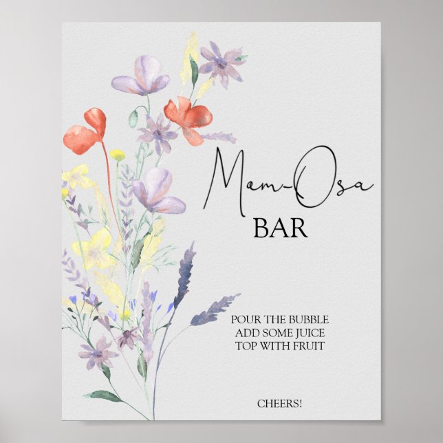 Póster Boho Wildflowers \ Mom-osa bar (Frente)