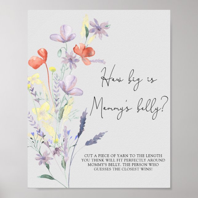 Póster Boho Wildflowers - Qué grande es la barriga de mam (Frente)