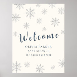 Póster Boho Winter Snowflake Poster de bienvenida de Baby