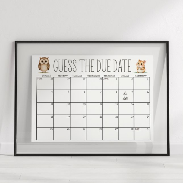 Póster Boho Woodland Animales Duermen Adivina Fecha de ve (Subido por el creador)