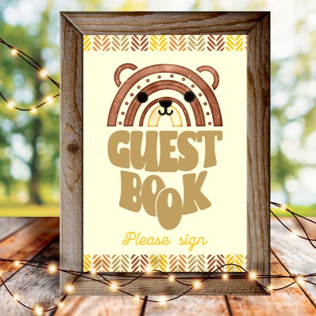 Póster Boho Woodland Bear Birday (Subido por el creador)