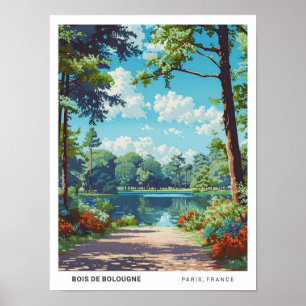 Póster Bois de Bolougne Paris Viajes de época Francia