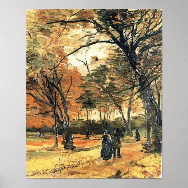 Póster Bois de Boulogne Caminando Van Gogh Bella Artes (Frente)