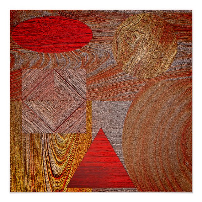 Poster  Bois - formes géométriques texturées (Anverso)