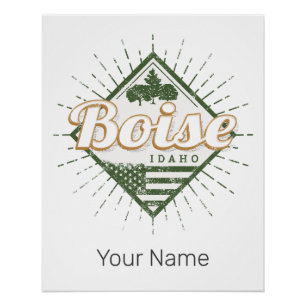 Póster Boise City Idaho United States Vintage USA Tree