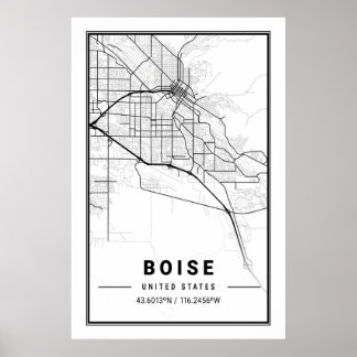 Póster Boise Idaho USA City Travel City Map