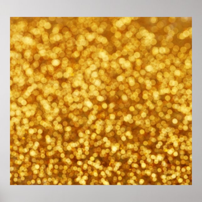 Póster Bokeh de luz dorada Resumen de fondo (Frente)