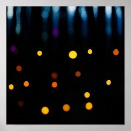 Póster Bokeh dorado y azul - Fotografía abstracta