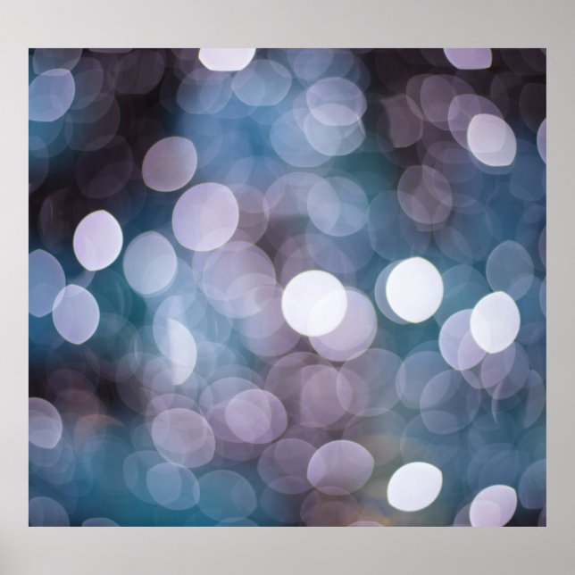 Póster Bokeh gris azul, fondo abstracto. (Frente)