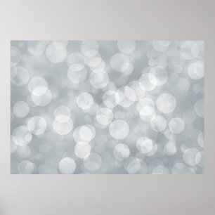 Póster Bokeh silver grey overlay