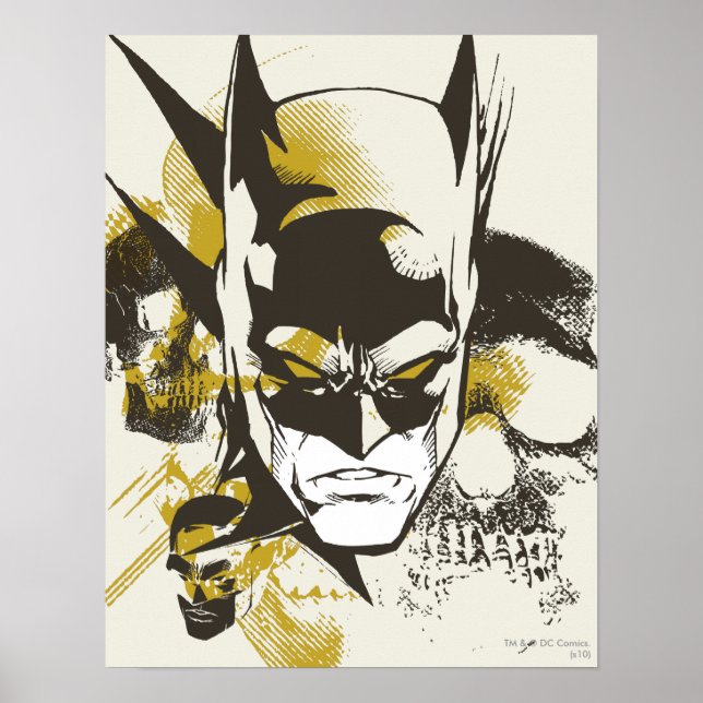 Póster Bola de Batman y cráneos (Frente)