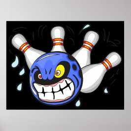 Póster Bola de Boliche Enojada, Deporte Divertido