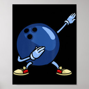 Póster Bola de boliche Regalo Pin Hombres Mujeres Jóvenes