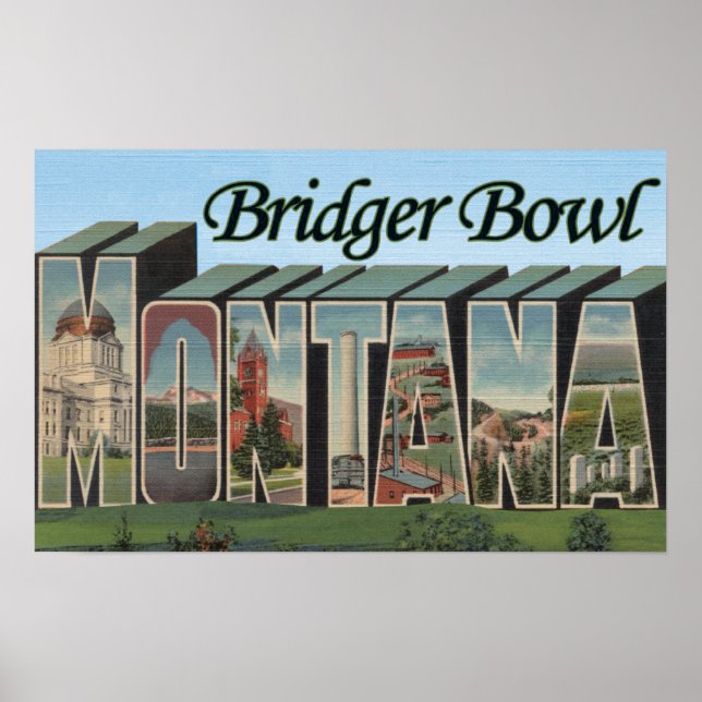 Póster Bola de Bridger, Montana - Escenas de letras grand (Frente)