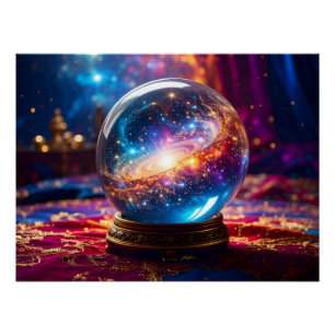 Póster Bola de Cristal - Veo un Evento Cósmico en tu Futu