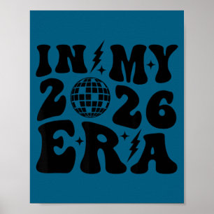 Póster Bola de discoteca retro de moda para Año Nuevo 202