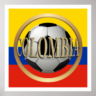 Póster Bola de fútbol de Colombia