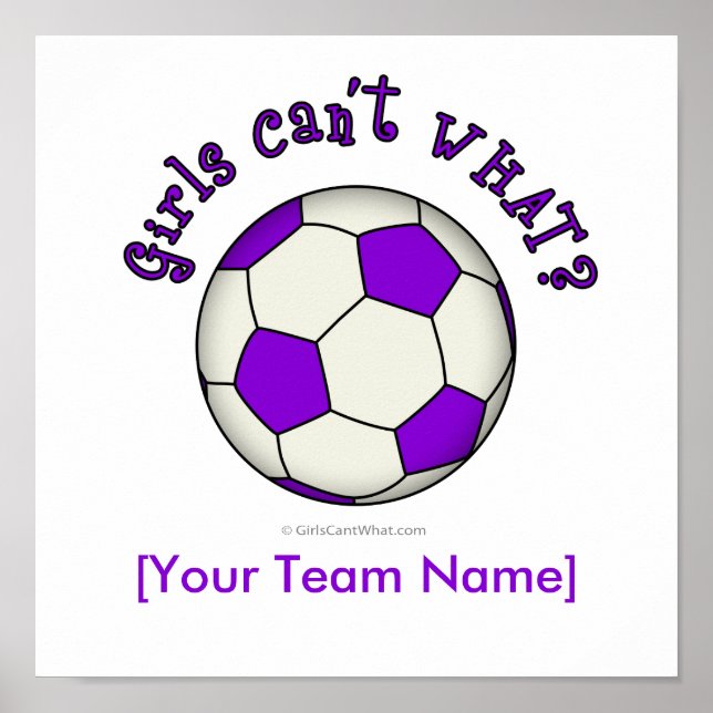 Póster Bola de fútbol en morado (Frente)