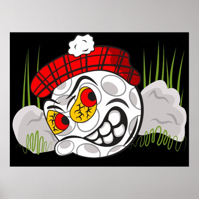 Póster Bola de golf oculta, deporte divertido (Frente)