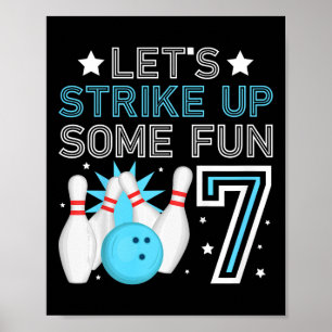 Póster Bola de la fiesta de cumpleaños de los niños de 7
