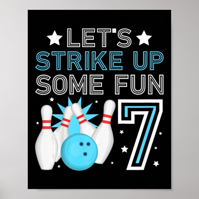 Póster Bola de la fiesta de cumpleaños de los niños de 7  (Frente)