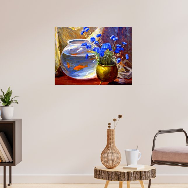 Póster Bola de pez dorado y flores (Salón 3)