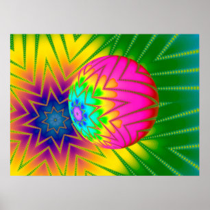Póster Bola de Purpurina Fractal
